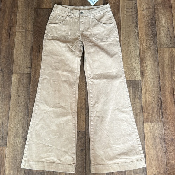 John Galt NWT Wide Leg Boot Flare Tan Khaki Pants Size Small Trendy Bottoms $42 - Picture 6 of 13
